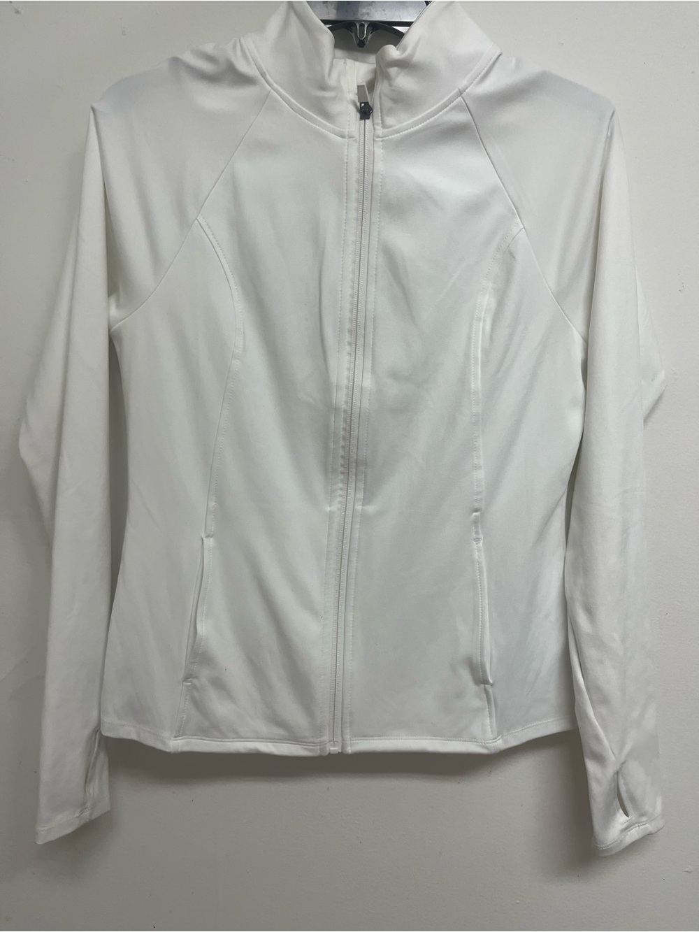 Sport jacket Women’s White Zip-Up Lightweight Jacket- polyester 92% and elasthan